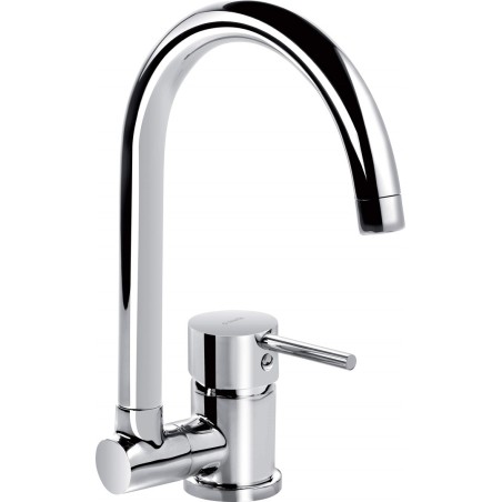 Kitchen faucet with foldable spout