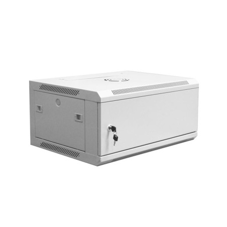 Wall-mounted network cabinet 19" 4U rack 600x450, solid door, gray, undivided, folded, 60kg