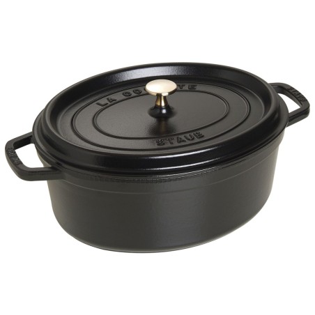 Staub oval cast iron pot - Black, 5.5 ltr