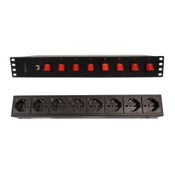 Rack Strip 19 1.5U, 8x UNEL...