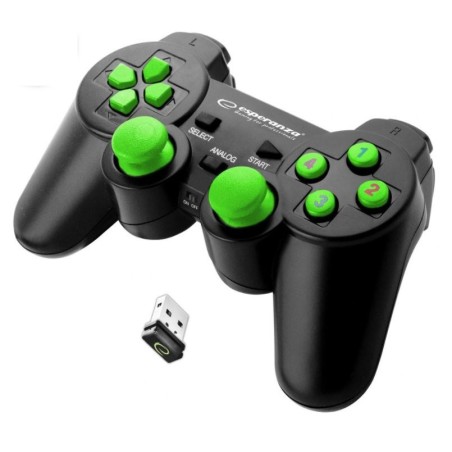 Esperanza EGG108G Gaming Controller Black, Green USB 2.0 Gamepad Analogue / Digital PC, Playstation 3