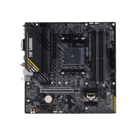 Asus | TUF GAMING A520M-PLUS | Processor family  AMD | Processor socket AM4 | DDR4 | Memory slots 4 | Supported hard disk drive interfaces SATA, M.2 | Number of SATA connectors 4 | Chipset  AMD A520 | Micro ATX