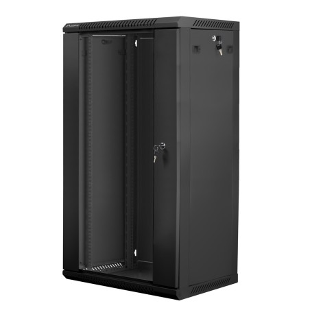 Lanberg WF01-6422-10B rack cabinet 22U Wall mounted rack Black