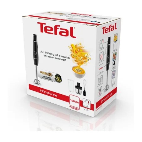 TEFAL | Blender | HB943838 InfintyForce | Hand Blender | 1000 W | Number of speeds 1 | Chopper | Black