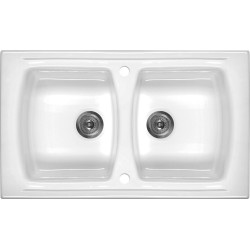 2-bowl ceramic sink