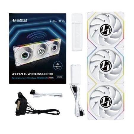 Lian Li 12TLLCD1W3W computer cooling system Computer case Fan 12 cm White