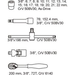 Yato YT-5542 socket/socket set