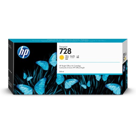 HP 728 300-ml Yellow DesignJet Ink Cartridge