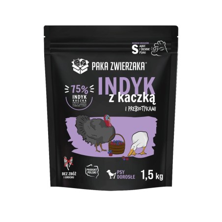 PAKA ZWIERZAKA Turkey with duck S - dry dog food - 1,5kg