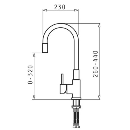 Kitchen mixer PYRAMIS FLESSI black edition