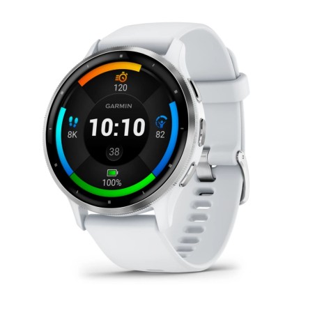 Garmin Venu 3 3.56 cm (1.4") AMOLED 45 mm Digital 454 x 454 pixels Touchscreen Silver, White Wi-Fi GPS (satellite)