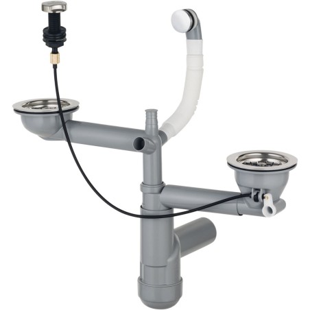 Siphon for 1.5- and 2-bowl granite sink - Space-Saver