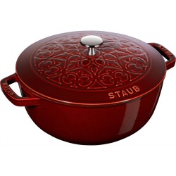 Round cast iron pot lily...
