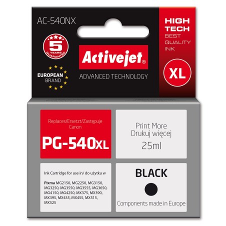 Activejet AC-540NX ink for Canon printer (replacement for Canon PG-540XL) Supreme, 25 ml, black