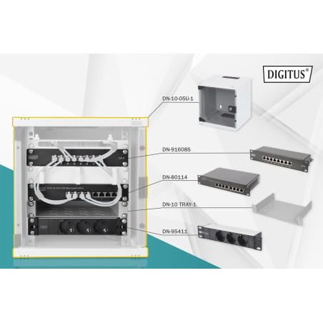 Digitus Network Set - 254 mm (10") - 6U, 312 x 300 mm (W xD)
