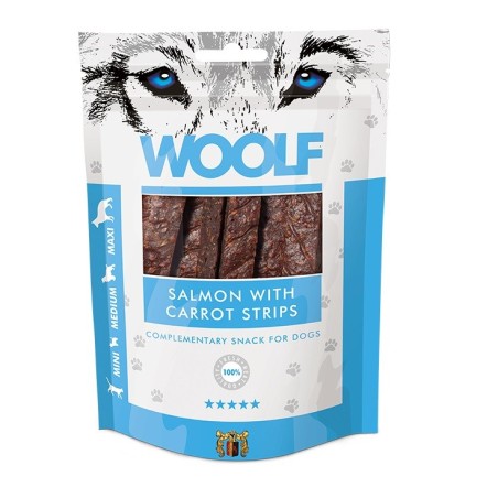 WOOLF Salmon with carrot strips - dog treat - 100g
