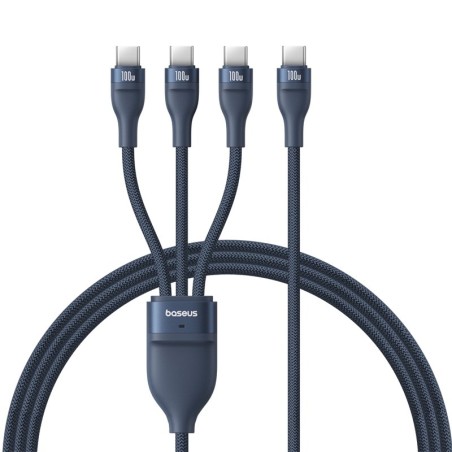 Baseus Flash Series Type C to C+C+C fast charging cable 480 Mbps Blue