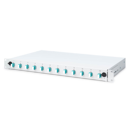 Digitus Fiber optic splice box, 1U, equipped, 12x LC DX, OM3