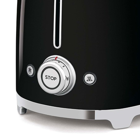 Smeg TSF02BLEU Toaster, 4 slice, black, metal body