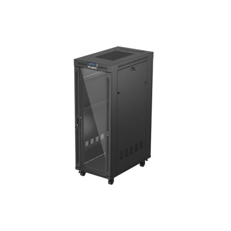 Standing installation rack cabinet 19" 32U 600x1000 black glass door LCD Lanberg (flat pack)