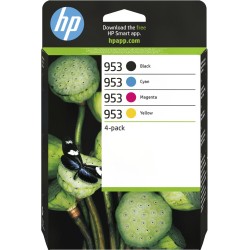 HP 953 - 4 pakker - sort,...