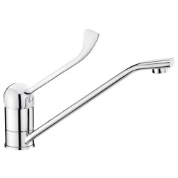 Kitchen faucet with lever...