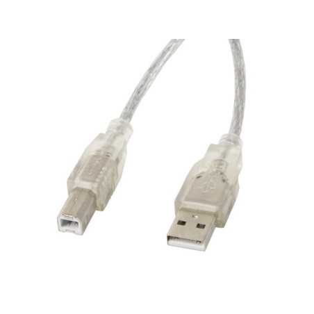 Lanberg CA-USBA-12CC-0030-TR USB cable USB 2.0 3 m USB B Transparent