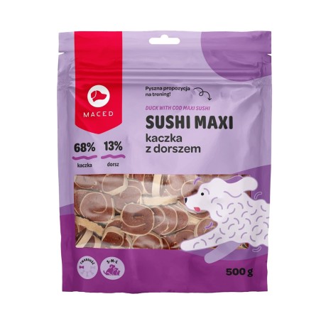 MACED Duck with cod Maxi sushi  - dog treat - 500g