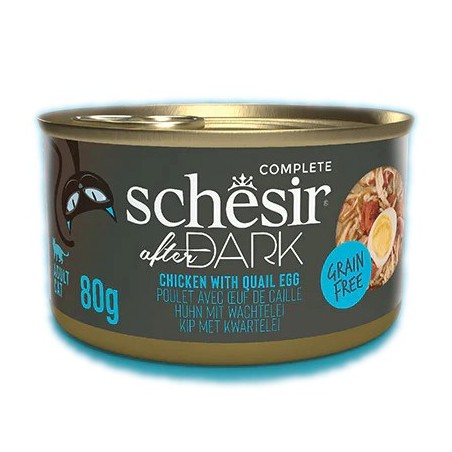 SCHESIR After Dark Chicken fillet with quail egg in broth - wet cat food - 80g