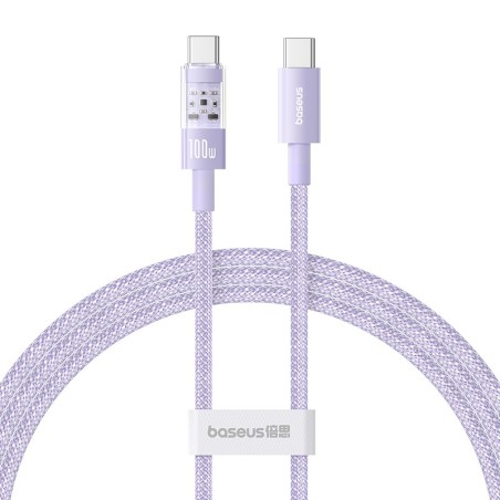 Baseus Gem USB C to USB C fast charging cable 1 m 100 W Purple