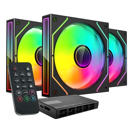 Mars Gaming MF3DPROKIT computer cooling system Computer case Fan 12 cm Black