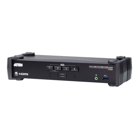 Aten 4-Port USB 3.0 4K HDMI KVMP Switch with Audio Mixer Mode | CS1824