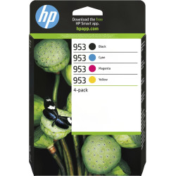HP 953 - 4 pakker - sort,...
