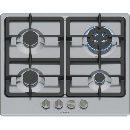 Bosch Serie 4 PGH6B5K90 hob Stainless steel Built-in 58 cm Gas 4 zone(s)