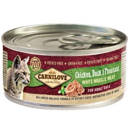 CARNILOVE Cat Chicken, Duck & Pheasant White Muscle Meat – wet food for cats – 100 g