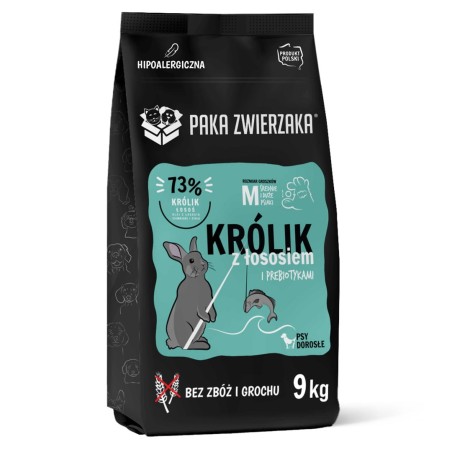 PAKA ZWIERZAKA Rabbit with salmon M - dry dog food - 9kg