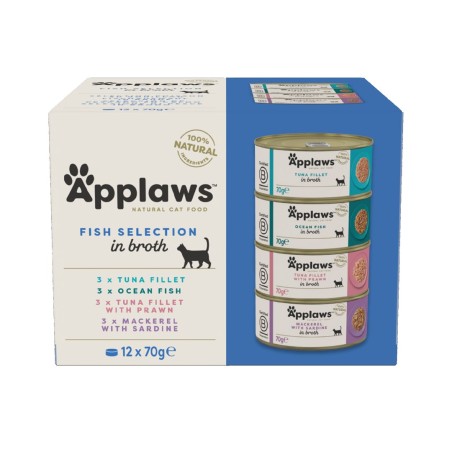 APPLAWS Fish selection multipack in broth - wet cat food - 12x70g