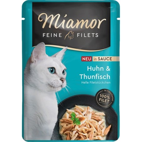 MIAMOR Fine Filets Chicken with tuna in sauce - wet cat food - 100g