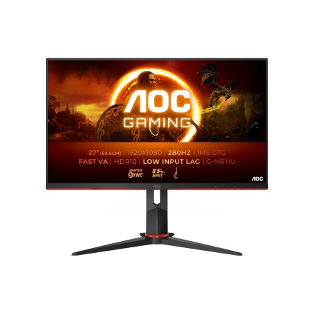 LCD Monitor|AOC|27G2ZN3|27"|Gaming|Panel VA|1920x1080|16:9|280 Hz|Matte|1 ms|Speakers|Tilt|Colour Black|27G2ZN3/BK