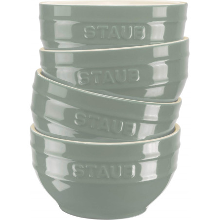 STAUB SERVING Set of 4 bowls 14 cm, eucalyptus