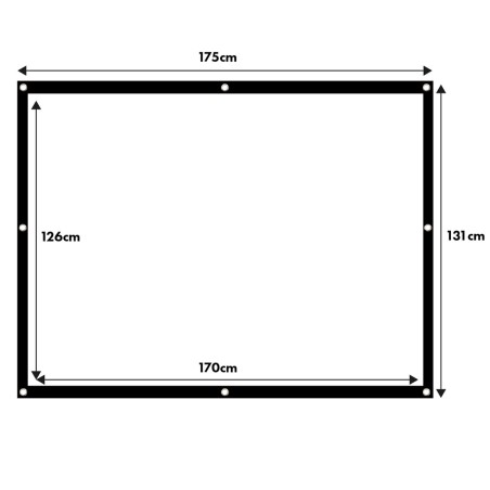 Maclean projection screen, 84", 175x131cm, 25mm 4:3 border, tension hooks, MC-166