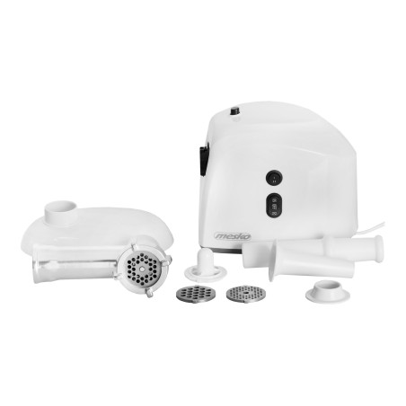 Mesko MS 4805 Meat mincer, Power 600W, Bowl, Middle size sieve, Mince sieve, Poppy sieve, Plunger, Sausage filler | Mesko | Mesko MS 4805 | White | Middle size sieve, mince sieve, poppy sieve, plunger, sausage filler, kibbe attachment