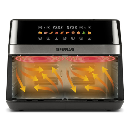 G3 Ferrari G10223 fryer Double 12 L Stand-alone 2200 W Hot air fryer Black, Stainless steel