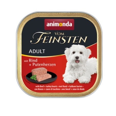 ANIMONDA Vom Feinsten Adult Beef and turkey heart - wet dog food - 150g
