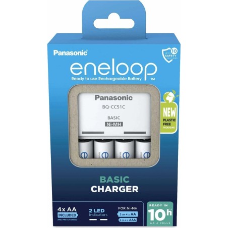 Battery charger PANASONIC Eneloop Basic BQ-CC51 + 4x AA 2000 mAh (K-KJ51MCD40E)