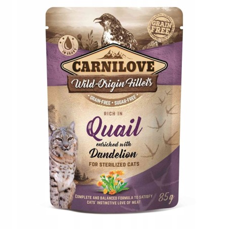 CARNILOVE CAT POUCH Wet cat food Quail, Dandelion 85 g
