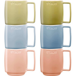 Set of 6 Ceramic Mugs -...