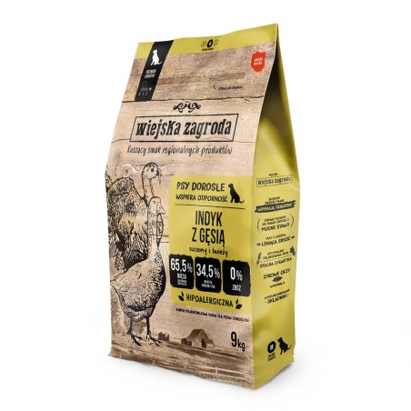 WIEJSKA ZAGRODA Turkey with goose M - dry dog food - 9kg