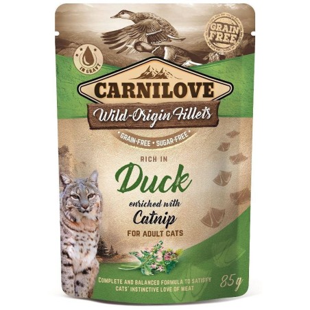 CARNILOVE CAT POUCH Wet cat food Duck, Catnip 85 g