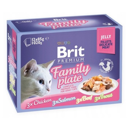 BRIT Premium Family Plate Fillets in Jelly Mix of Flavors - wet food for cats - 12x85g